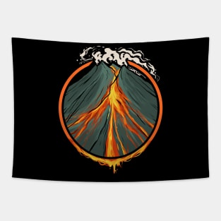 Vintage Mount Merapi Volcano Tapestry