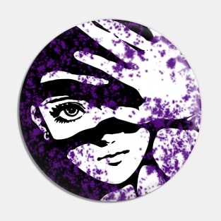 Punk Fashion Style Dark Purple Glowing Girl Pin