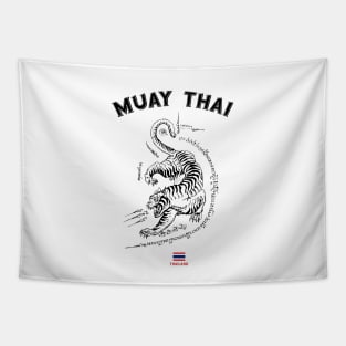 Muay Thai Tiger Sak Yant Tattoo Kickboxing Thailand Tapestry