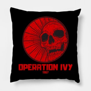 skull red operation ivy Pillow