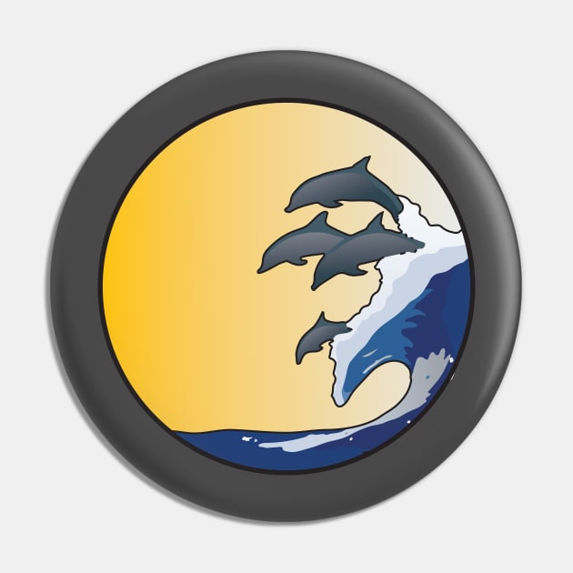 Dolphins riding wave Pin by ThinkingSimple