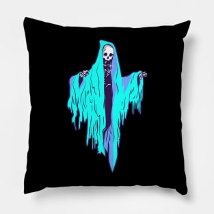 Blue Halloween Skeleton Pillow