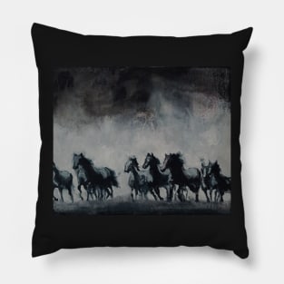 Raging - Horse Painting Pillow