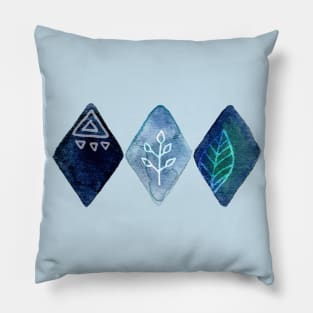 Blue Watercolour Diamonds Pillow