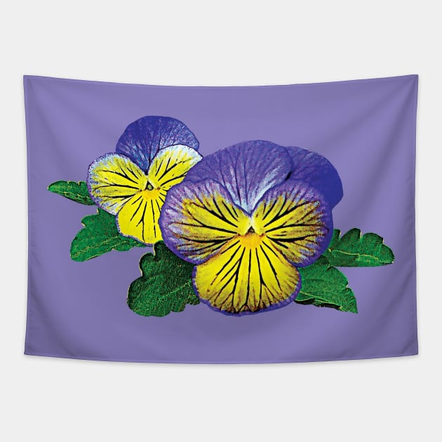 Pansies - Shy Little Pansy Tapestry by SusanSavad