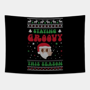 Staying Groovy This Season - Ugly Christmas Sweater Tapestry