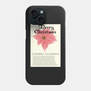 Pink Poinsetta Genus Christmas Card Phone Case