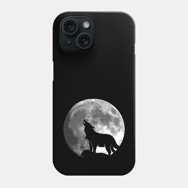 Wolf Silhouette on the moon gift for women and men Phone Case by star trek fanart and more