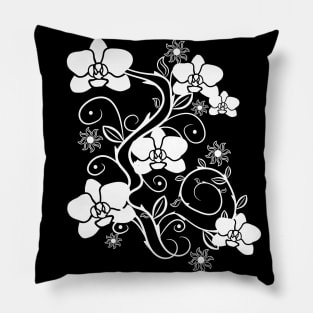 white orchids, bloom, blossoms, floral, flower, flowery Pillow