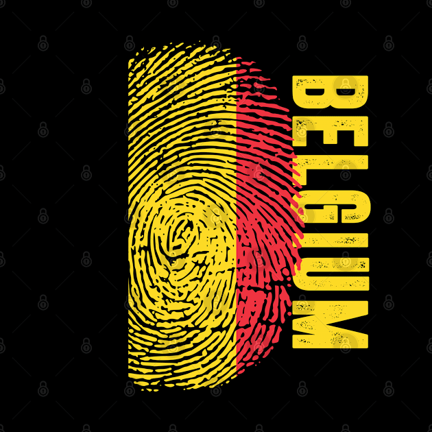 Belgium Flag Fingerprint My Story DNA Belgian by Your Culture & Merch