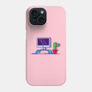 Workspace Cartoon Illustration Phone Case