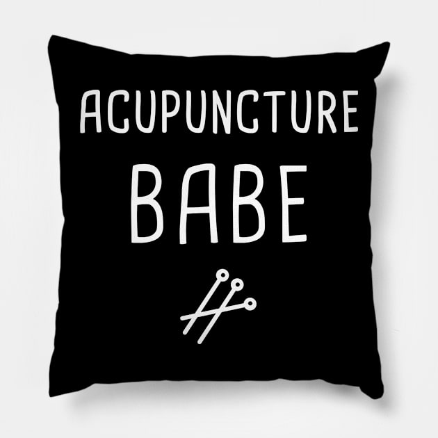 Acupuncture Babe | Funny Acupuncturist Design Pillow by MeatMan