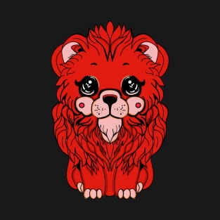 Cute red lion illustration kawaii style T-Shirt