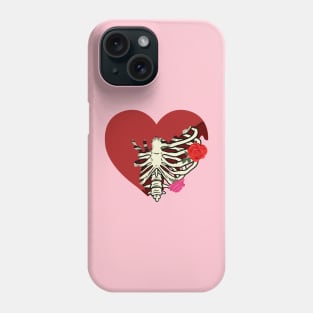 Rib Cage Heart With Roses Phone Case