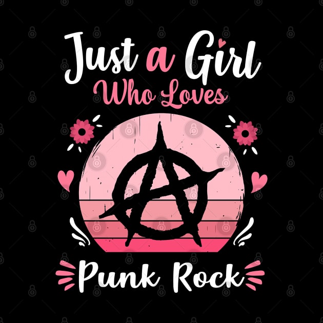 Just A Girl Who Loves Punk Rock Pink Retro Vintage gift idea by Lyume