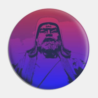 Vaporwave Genghis Khan 4229 Ulaanbaatar Pin