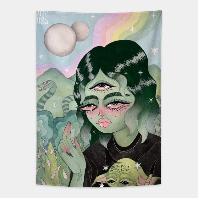 Janet from another Planet Tapestry by lOll3