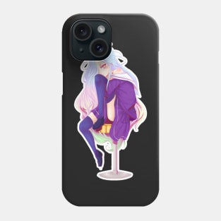 shiro, no game no life, cute, purple, siting girl, anime. Phone Case