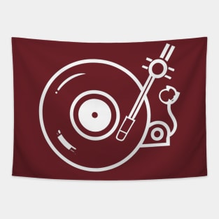 Vintage Record Player Illustration // Vinyl Lover Tapestry