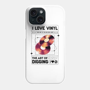 VINYL  - The Art Of Digging (Black) Phone Case