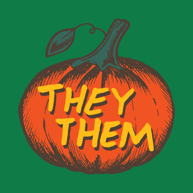 LGBTQIA+ They them Pronouns Jack-O-Lantern Pumpkin by FatCatSwagger