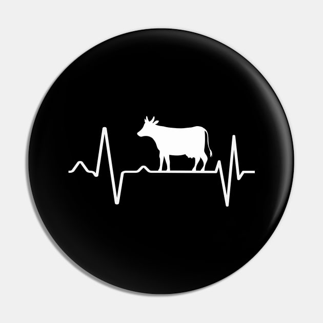 Cow Pulse Heartbeat Cattle Pin by Foxxy Merch