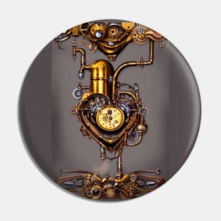 Steampunk mechanical heart Pin