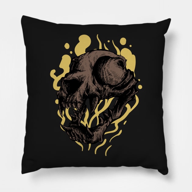 THe Cat Skull Pillow by badsyxn