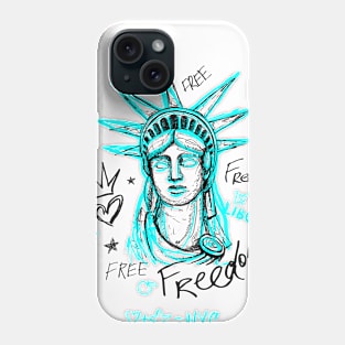 New York City, American liberty, freedom. Cool t-shirt quote trendy street art Phone Case