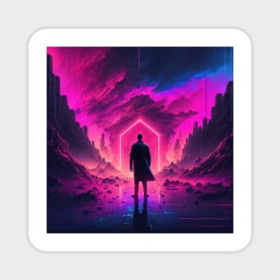 Synthwave apocalypse Magnet