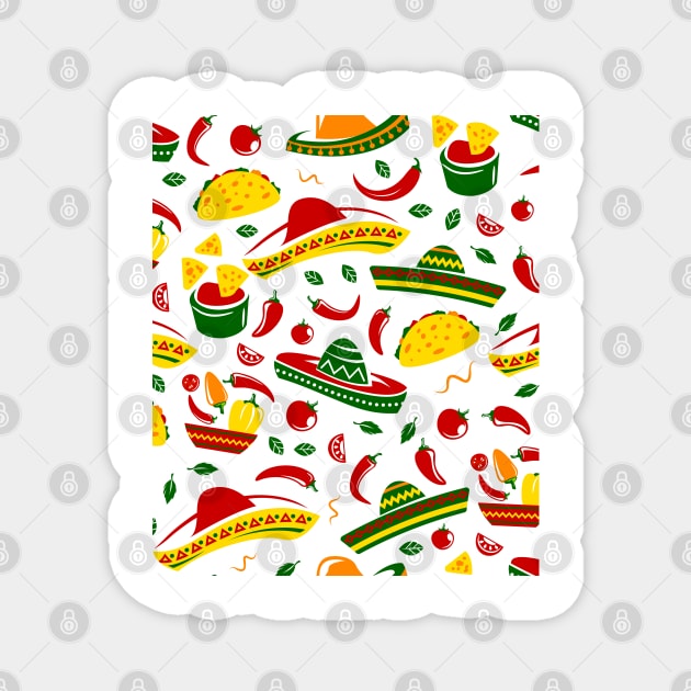 Taco Pattern Magnet by DewaJassin