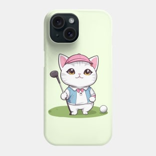 Cute Kitty Playing Golf Phone Case
