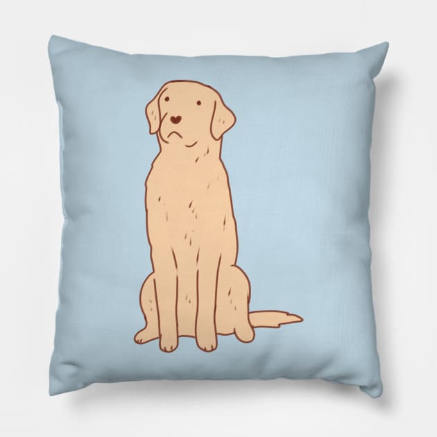 Labrador dog sitting Pillow by Mayarart