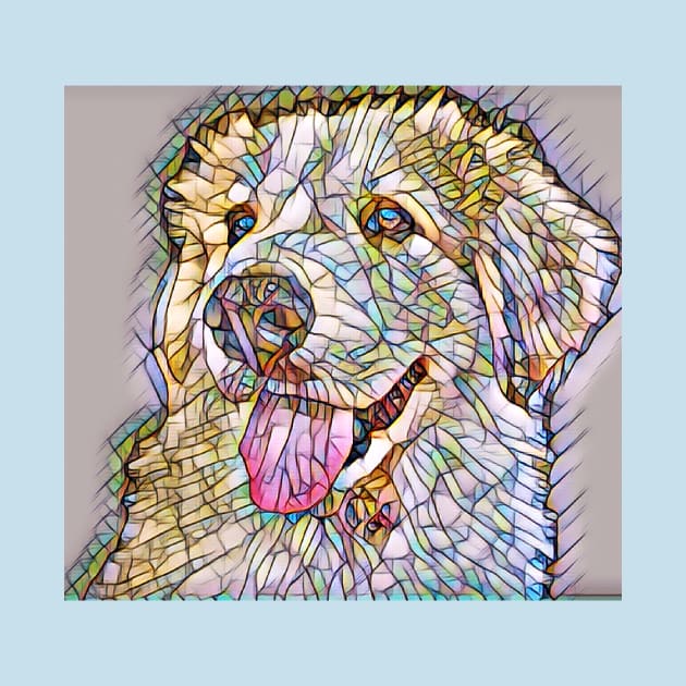 Great Pyrenees on Stained Glass by rford191