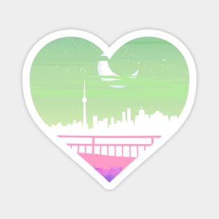 Genderfae night cityscape subtle heart Magnet