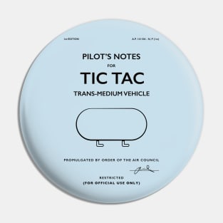 Tic Tac UAP Pilot Notes Pin