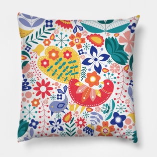 Scandinavian Maximalist Folk Design Pillow