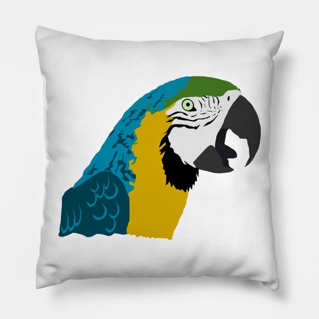 Blue and Gold Macaw Bust Pillow by stargatedalek