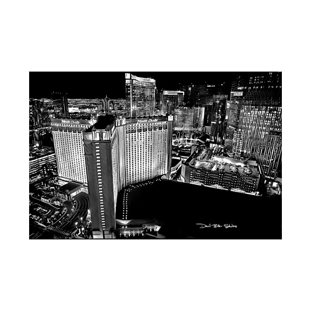 Vegas - Monte Carlo - Black and White by davidbstudios