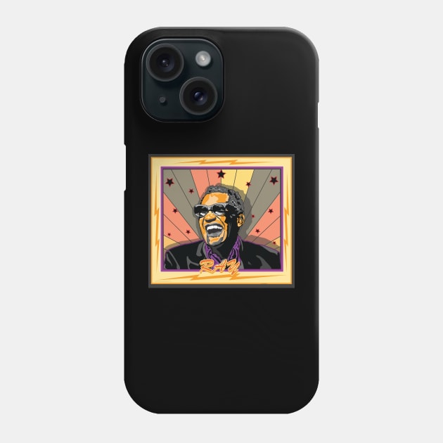 RAY CHARLES AMERICAN SINGER SONGWRITER PIANIST Phone Case by Larry Butterworth