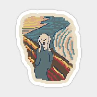 Edvard Munch's The Scream - 8bit Pixelart Magnet
