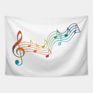 Rainbow musical notes Tapestry