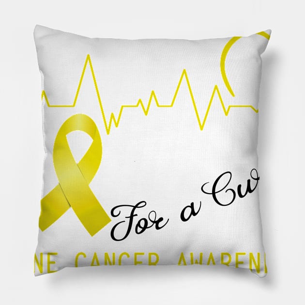 Hope for a Cure Bone Cancer Awareness Support Bone Cancer Warrior Gifts Pillow by ThePassion99