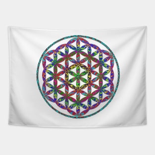 Flower Of Life Rainbow Design Tapestry