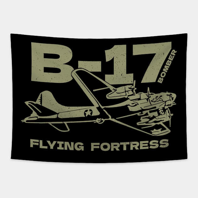 B-17 Bomber WW2 Plane Tapestry by Distant War