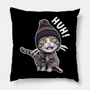 CAT HUH! FUNNY T-Shirt Pillow