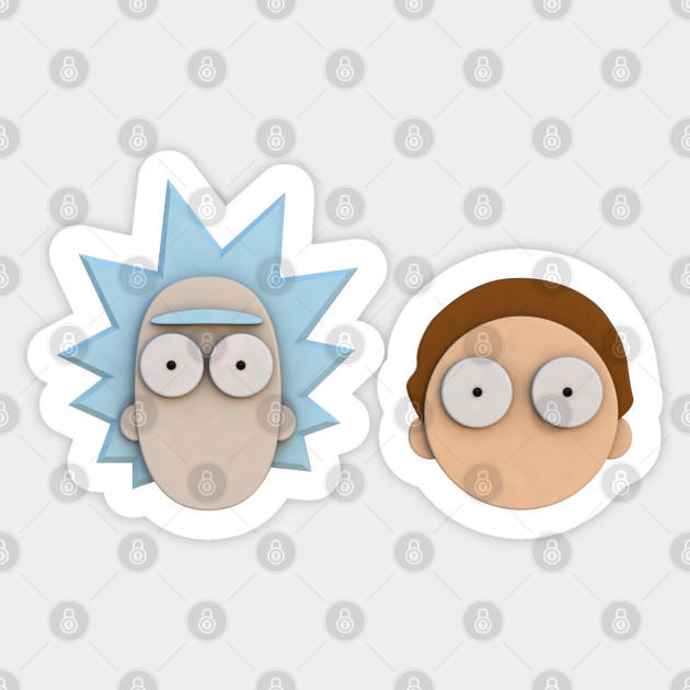 Rick And Morty 3d Rick And Morty Sticker Teepublic
