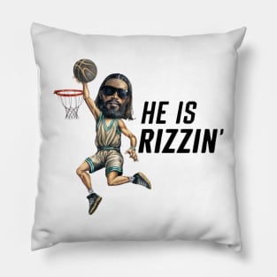 HE IS RIZZIN BLACK JESUS Pillow