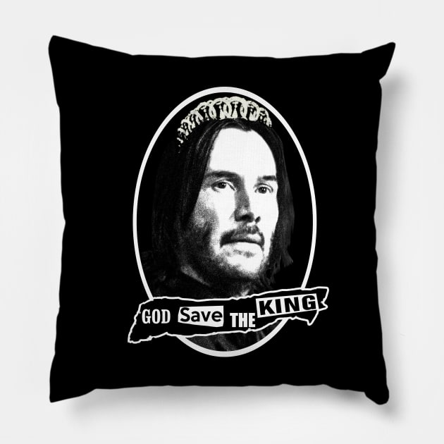 God save the king Reeves Pillow by Bomdesignz