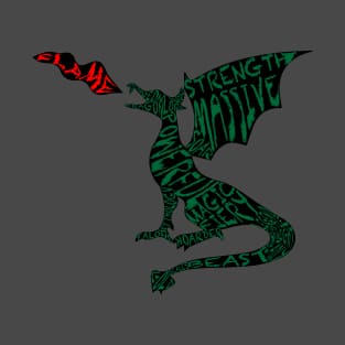 Dragon Typography - black background T-Shirt